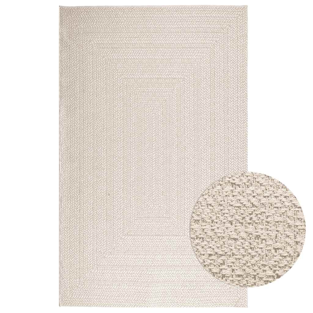 vidaXL Rug ZIZUR Cream 160x230 cm Jute Look Indoor and Outdoor