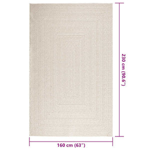 vidaXL Rug ZIZUR Cream 160x230 cm Jute Look Indoor and Outdoor