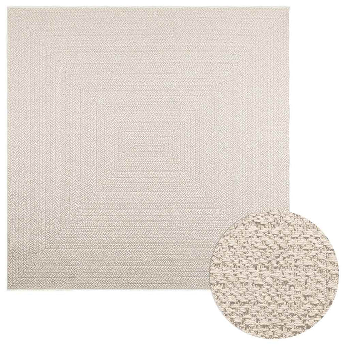 vidaXL Rug ZIZUR Cream 200x200 cm Jute Look Indoor and Outdoor