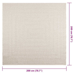 vidaXL Rug ZIZUR Cream 200x200 cm Jute Look Indoor and Outdoor