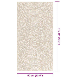 vidaXL Rug ZIZUR Cream 60x110 cm Jute Look Indoor and Outdoor