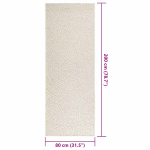 vidaXL Rug ZIZUR Cream 80x200 cm Jute Look Indoor and Outdoor