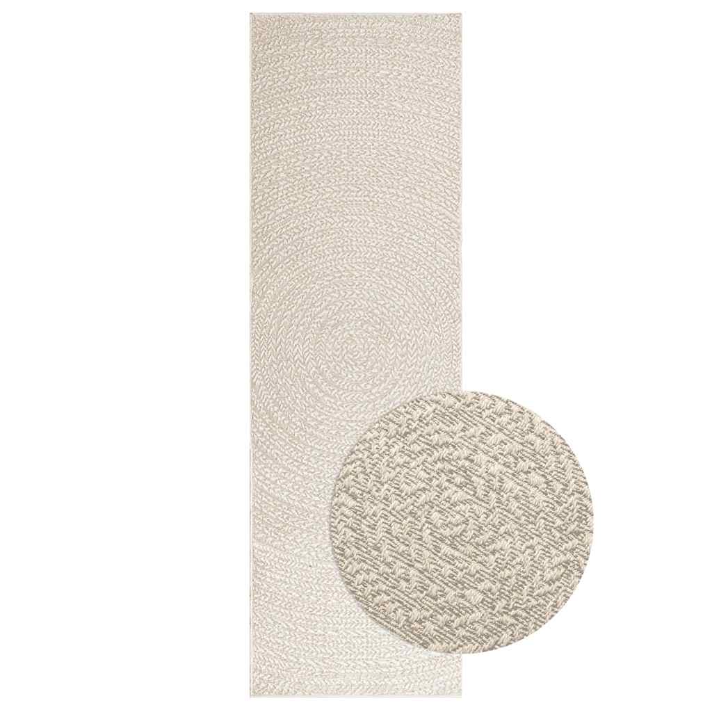 vidaXL Rug ZIZUR Cream 80x250 cm Jute Look Indoor and Outdoor