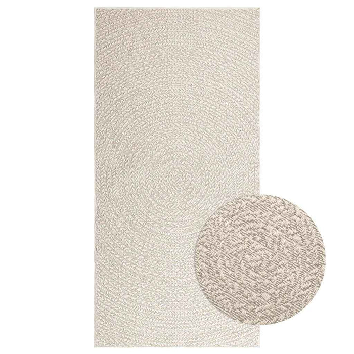 vidaXL Rug ZIZUR Cream 100x200 cm Jute Look Indoor and Outdoor