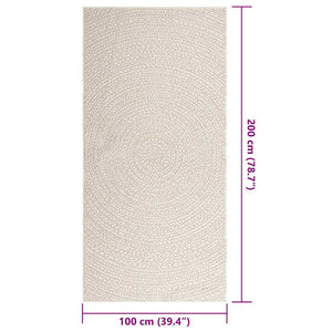 vidaXL Rug ZIZUR Cream 100x200 cm Jute Look Indoor and Outdoor