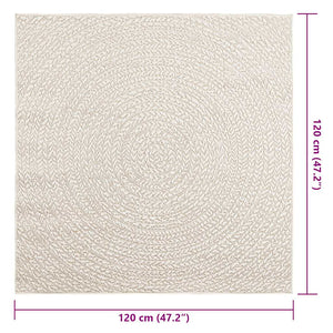 vidaXL Rug ZIZUR Cream 120x120 cm Jute Look Indoor and Outdoor