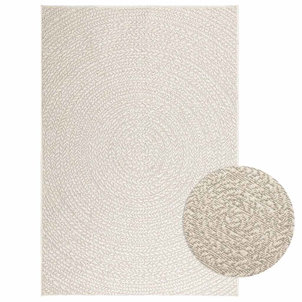 vidaXL Rug ZIZUR Cream 120x170 cm Jute Look Indoor and Outdoor