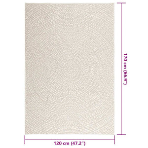 vidaXL Rug ZIZUR Cream 120x170 cm Jute Look Indoor and Outdoor