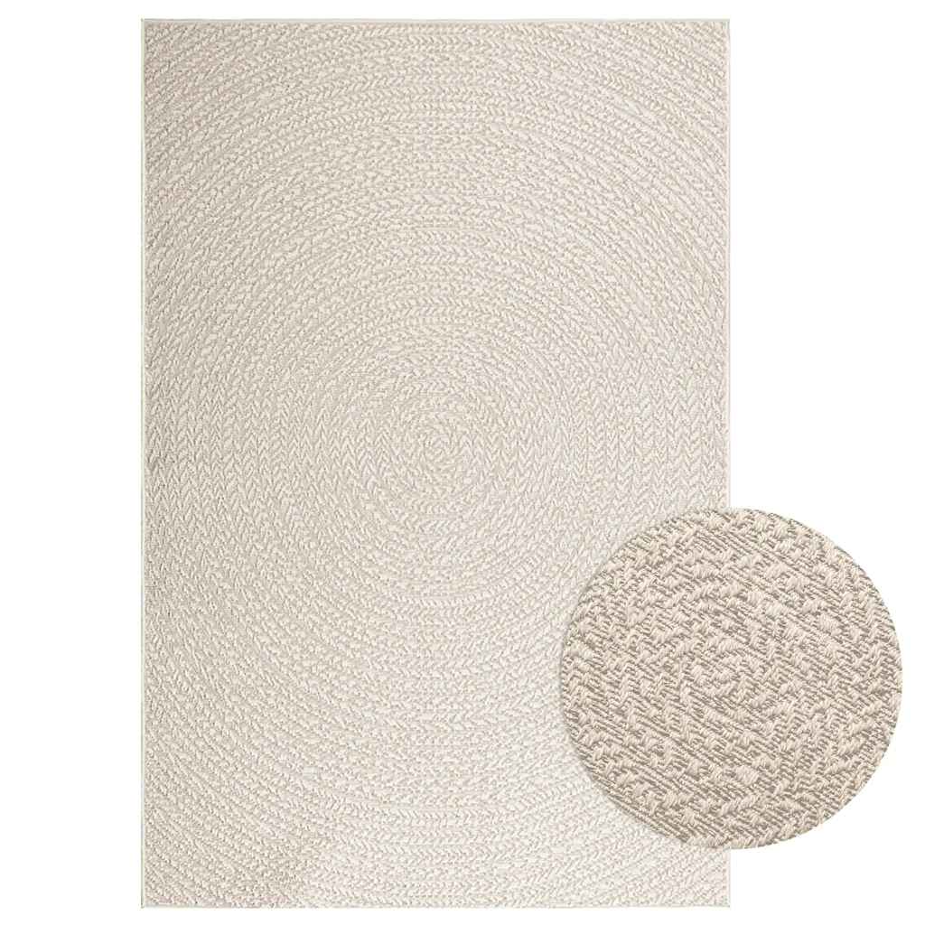 vidaXL Rug ZIZUR Cream 140x200 cm Jute Look Indoor and Outdoor