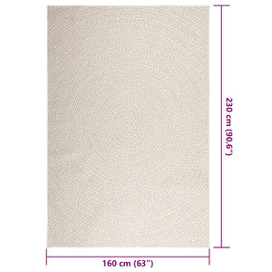 vidaXL Rug ZIZUR Cream 160x230 cm Jute Look Indoor and Outdoor