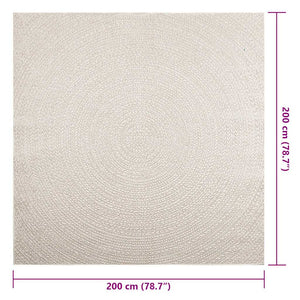 vidaXL Rug ZIZUR Cream 200x200 cm Jute Look Indoor and Outdoor