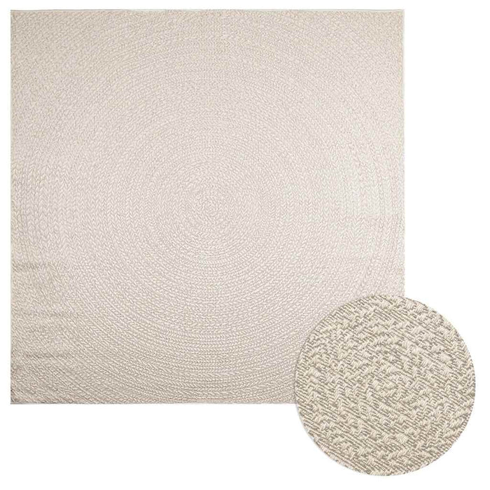 vidaXL Rug ZIZUR Cream 240x240 cm Jute Look Indoor and Outdoor