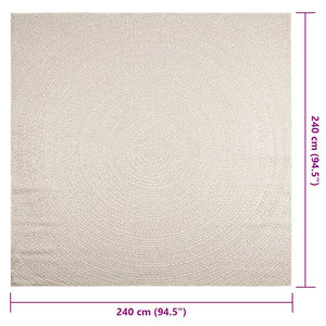 vidaXL Rug ZIZUR Cream 240x240 cm Jute Look Indoor and Outdoor