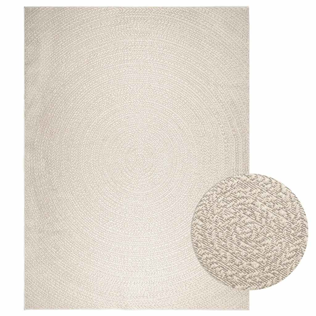 vidaXL Rug ZIZUR Cream 240x340 cm Jute Look Indoor and Outdoor