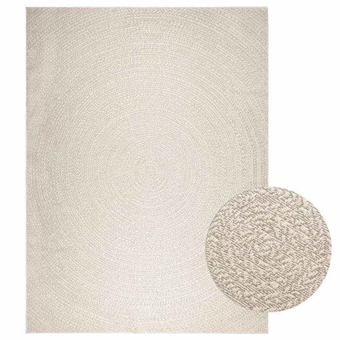 vidaXL Rug ZIZUR Cream 240x340 cm Jute Look Indoor and Outdoor