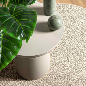 vidaXL Rug ZIZUR Cream Ø 90 cm Jute Look Indoor and Outdoor