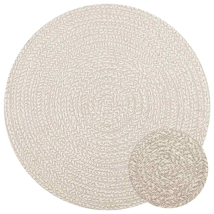 vidaXL Rug ZIZUR Cream Ø 120 cm Jute Look Indoor and Outdoor