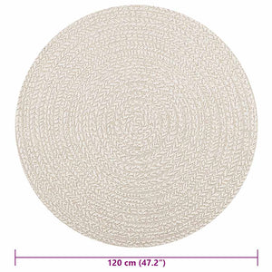 vidaXL Rug ZIZUR Cream Ø 120 cm Jute Look Indoor and Outdoor