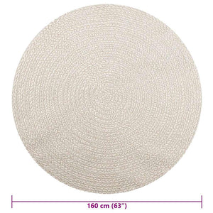 vidaXL Rug ZIZUR Cream Ø 160 cm Jute Look Indoor and Outdoor