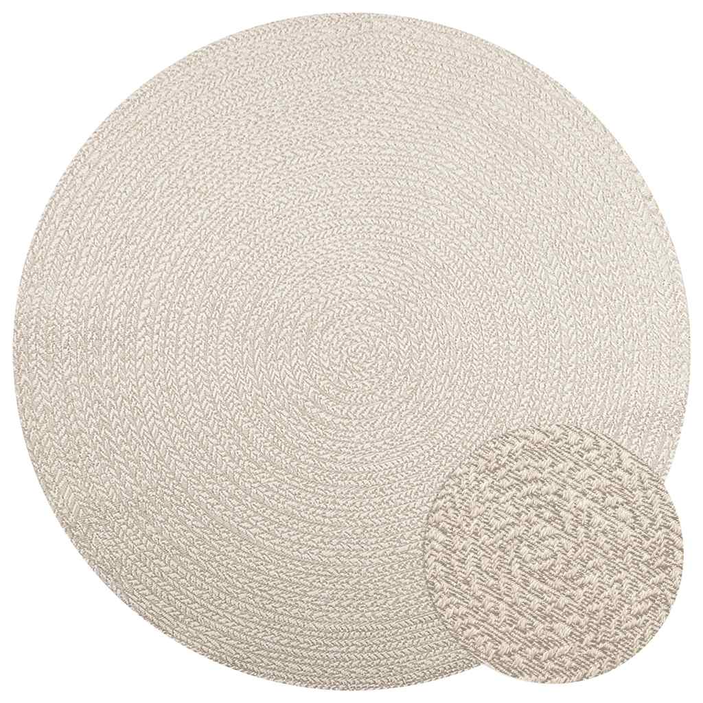 vidaXL Rug ZIZUR Cream Ø 200 cm Jute Look Indoor and Outdoor