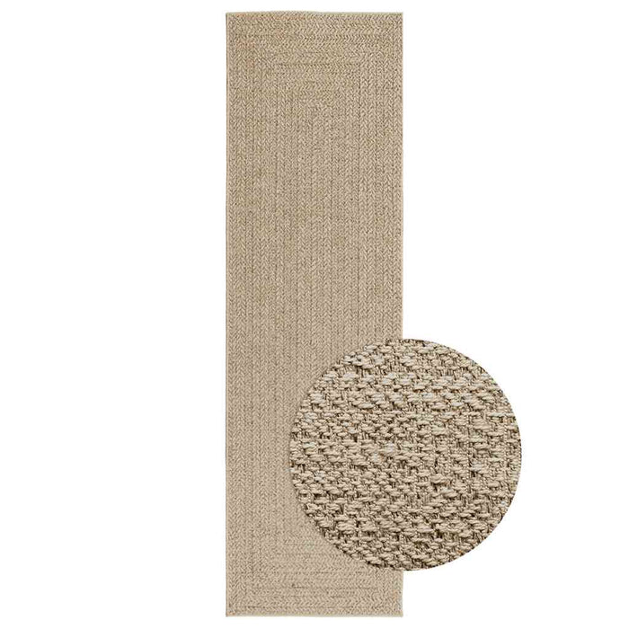 vidaXL Rug ZIZUR Beige 80x250 cm Jute Look Indoor and Outdoor