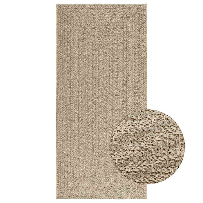 vidaXL Rug ZIZUR Beige 100x200 cm Jute Look Indoor and Outdoor