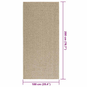 vidaXL Rug ZIZUR Beige 100x200 cm Jute Look Indoor and Outdoor