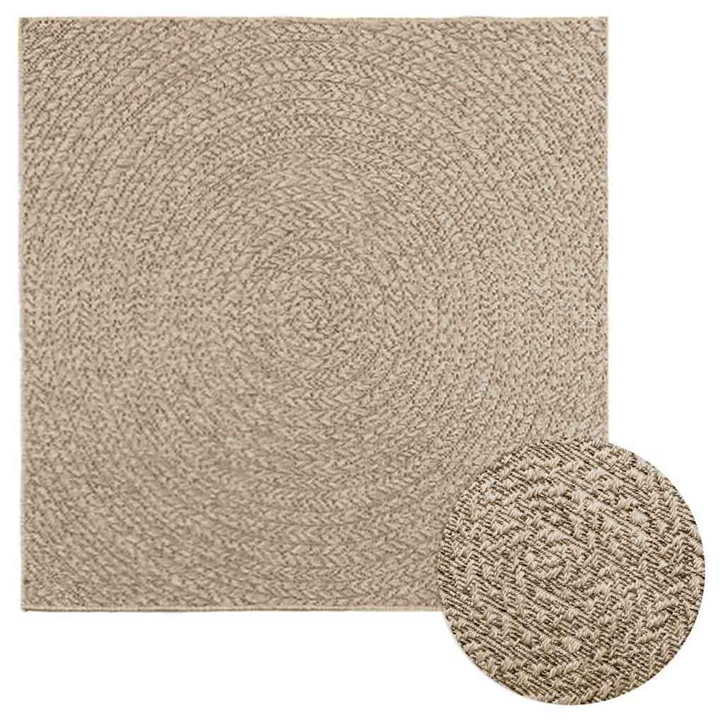 vidaXL Rug ZIZUR Beige 120x120 cm Jute Look Indoor and Outdoor