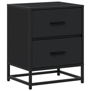 vidaXL Bedside Cabinet Black 40x31x50 cm Engineered Wood