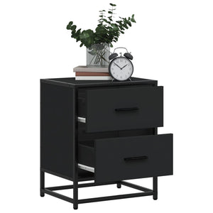 vidaXL Bedside Cabinet Black 40x31x50 cm Engineered Wood