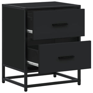 vidaXL Bedside Cabinet Black 40x31x50 cm Engineered Wood