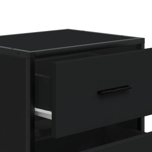 vidaXL Bedside Cabinet Black 40x31x50 cm Engineered Wood