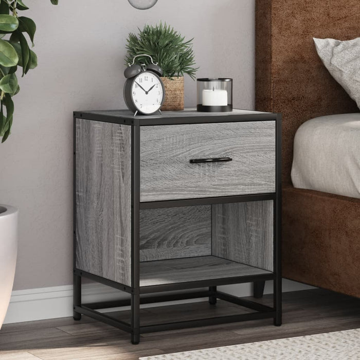 vidaXL Bedside Cabinet Grey Sonoma 40x31x50 cm Engineered Wood