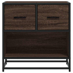 vidaXL Bedside Cabinet Brown Oak 60x31x60 cm Engineered Wood and Metal