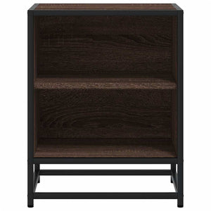 vidaXL Bedside Cabinet Brown Oak 40x31x50 cm Engineered Wood and Metal