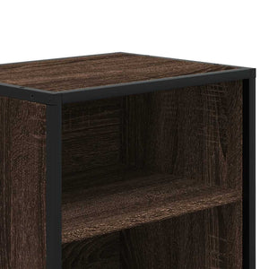 vidaXL Bedside Cabinet Brown Oak 40x31x50 cm Engineered Wood and Metal