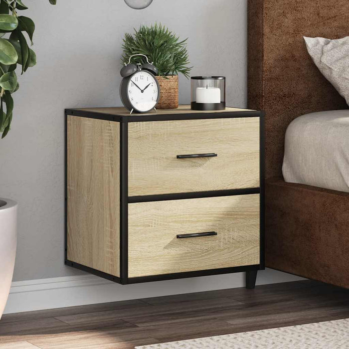 vidaXL Wall-mounted Bedside Cabinet Sonoma Oak 40x31x39.5 cm