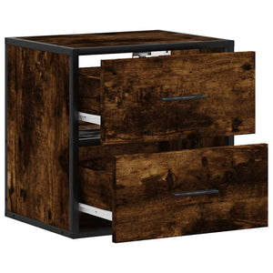 vidaXL Wall-mounted Bedside Cabinet Smoked Oak 40x31x39.5 cm