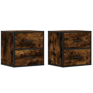 vidaXL Wall-mounted Bedside Cabinets 2 pcs Smoked Oak 40x31x39.5 cm