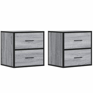 vidaXL Wall-mounted Bedside Cabinets 2 pcs Grey Sonoma 40x31x39.5 cm