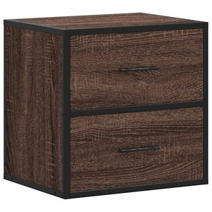 vidaXL Wall-mounted Bedside Cabinet Brown Oak 40x31x39.5 cm