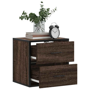 vidaXL Wall-mounted Bedside Cabinet Brown Oak 40x31x39.5 cm