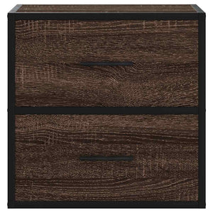 vidaXL Wall-mounted Bedside Cabinet Brown Oak 40x31x39.5 cm