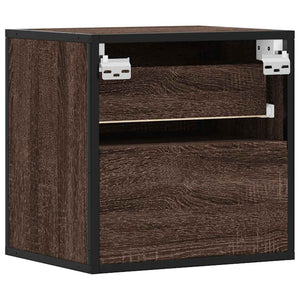 vidaXL Wall-mounted Bedside Cabinet Brown Oak 40x31x39.5 cm