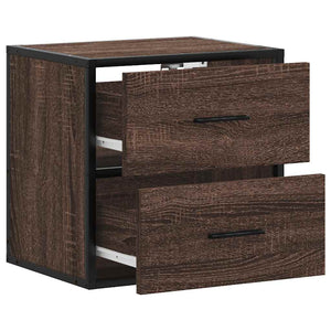 vidaXL Wall-mounted Bedside Cabinet Brown Oak 40x31x39.5 cm