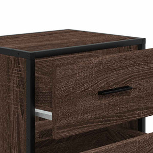 vidaXL Wall-mounted Bedside Cabinet Brown Oak 40x31x39.5 cm