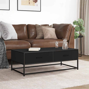 vidaXL Coffee Table Black 100x50x35 cm Engineered Wood and Metal