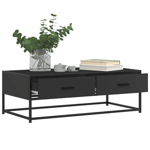 vidaXL Coffee Table Black 100x50x35 cm Engineered Wood and Metal