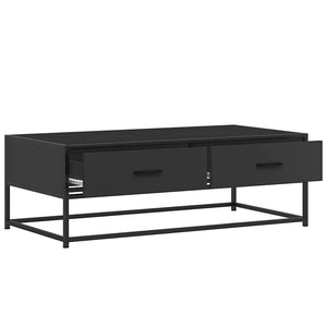 vidaXL Coffee Table Black 100x50x35 cm Engineered Wood and Metal