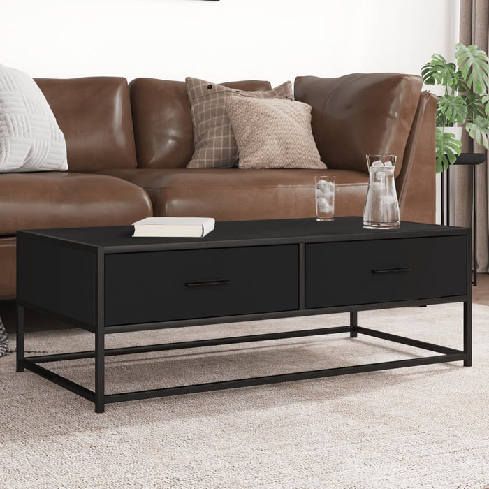 vidaXL Coffee Table Black 100x50x35 cm Engineered Wood and Metal